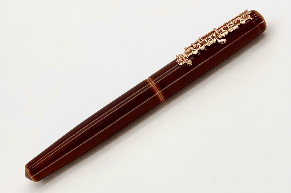 Nakaya Piccolo Long Writer Toki-Tamenuri Fountain Pen with Pinkgold Piccolo Stopper