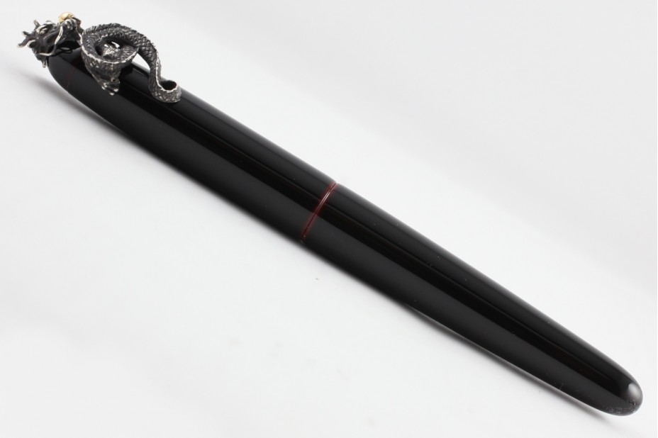 Nakaya Portable Writer Kuro Tamenuri Fountain Pen with Dragon 2 Stopper
