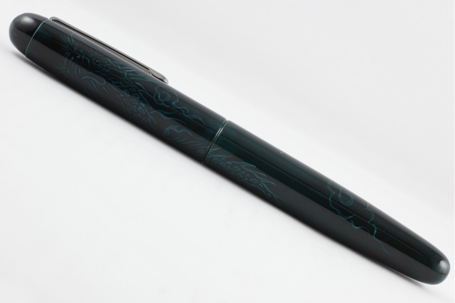 Nakaya Portable Writer Tamesukashi Blue Ascending Dragon 2 A Fierce Face Fountain Pen