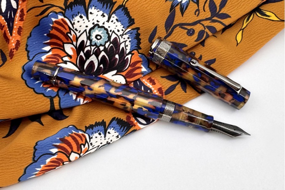 OMAS Paragon Fountain Pen in Blue Lucen with Black Trim