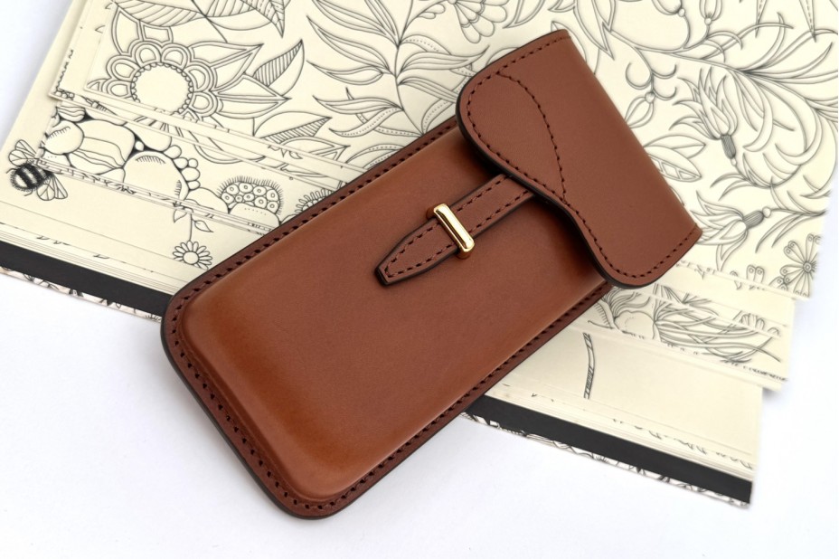PILOT × SOMÈS Limited Edition Saddle Design Series – Brown 3-Pen Case (classic all-leather tone)