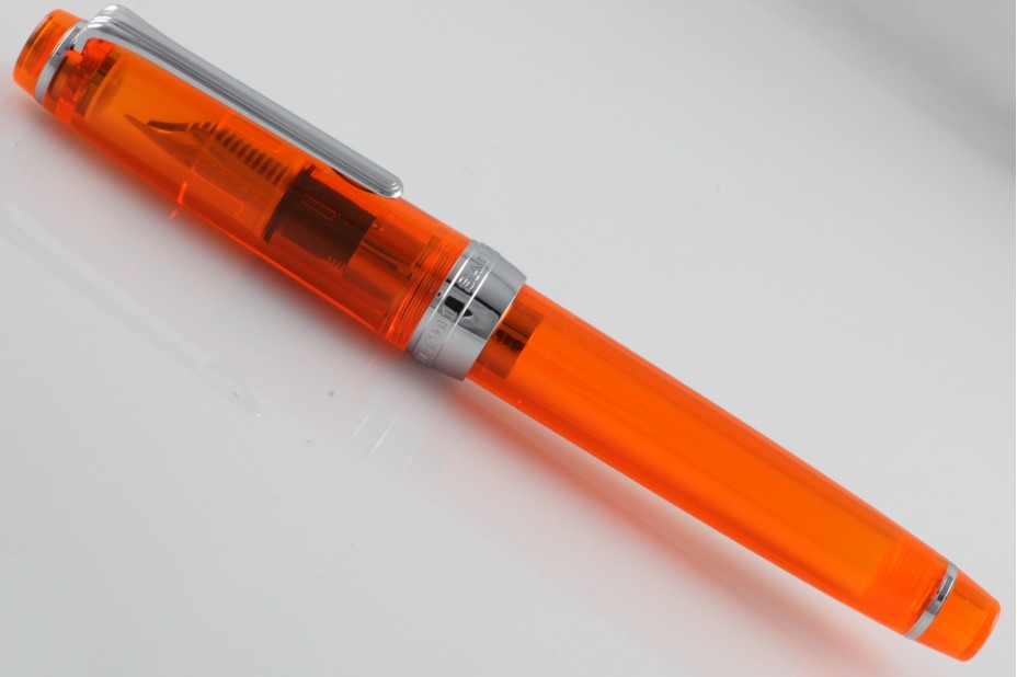 Sailor ProGear Slim (Sapporo) Orange Demonstrator Rhodium Fountain Pen